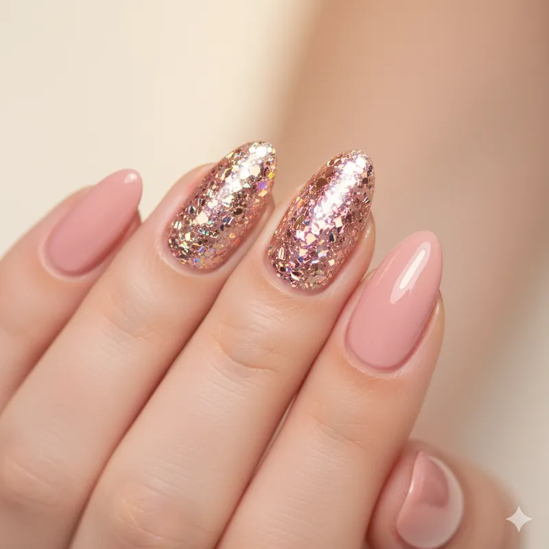 Nail art com brilhos