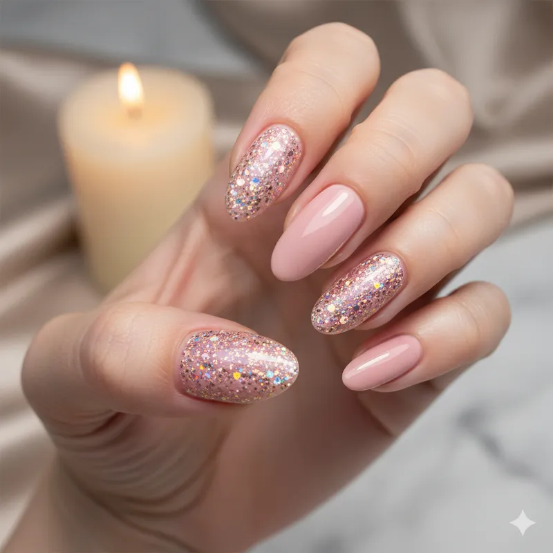 Unhas gel nude elegantes