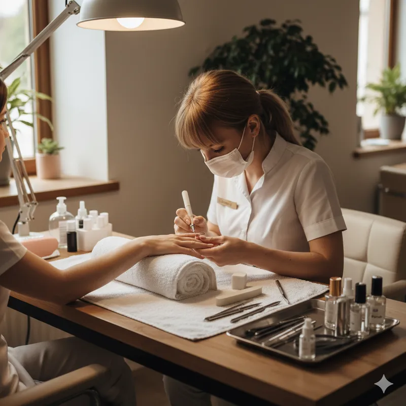 Serviço profissional de manicure e pedicure